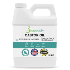HEXANE FREE PURE USP GRADE CASTOR OIL COLD PRESSED NATURAL 4 OZ TO 7 LBS