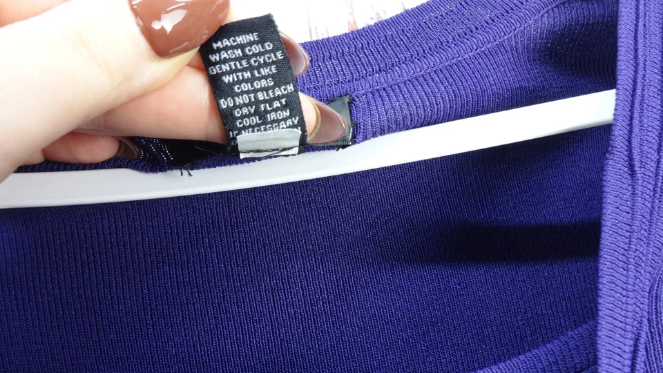 Spense Knits Blouse Womens PL Purple 3/4 Sleeves Vibrant Stretch Pullover Casual - Image 4 of 4