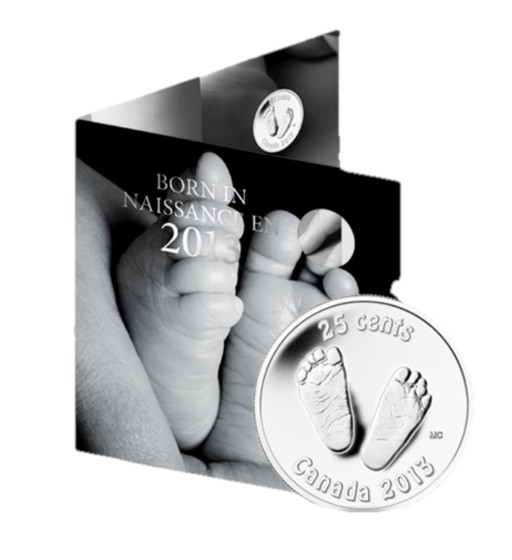 2013 Canada Born In 2013 Baby Coin Set With Special Baby Feet Quarter