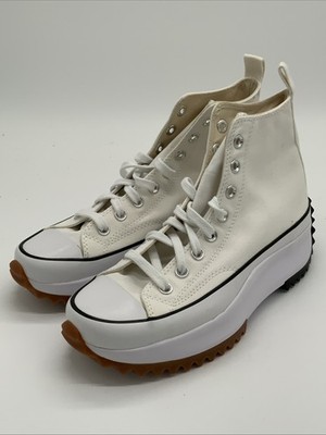 Converse Run Star Hike Hi Men Size 8 White Black Gum Used 166799C