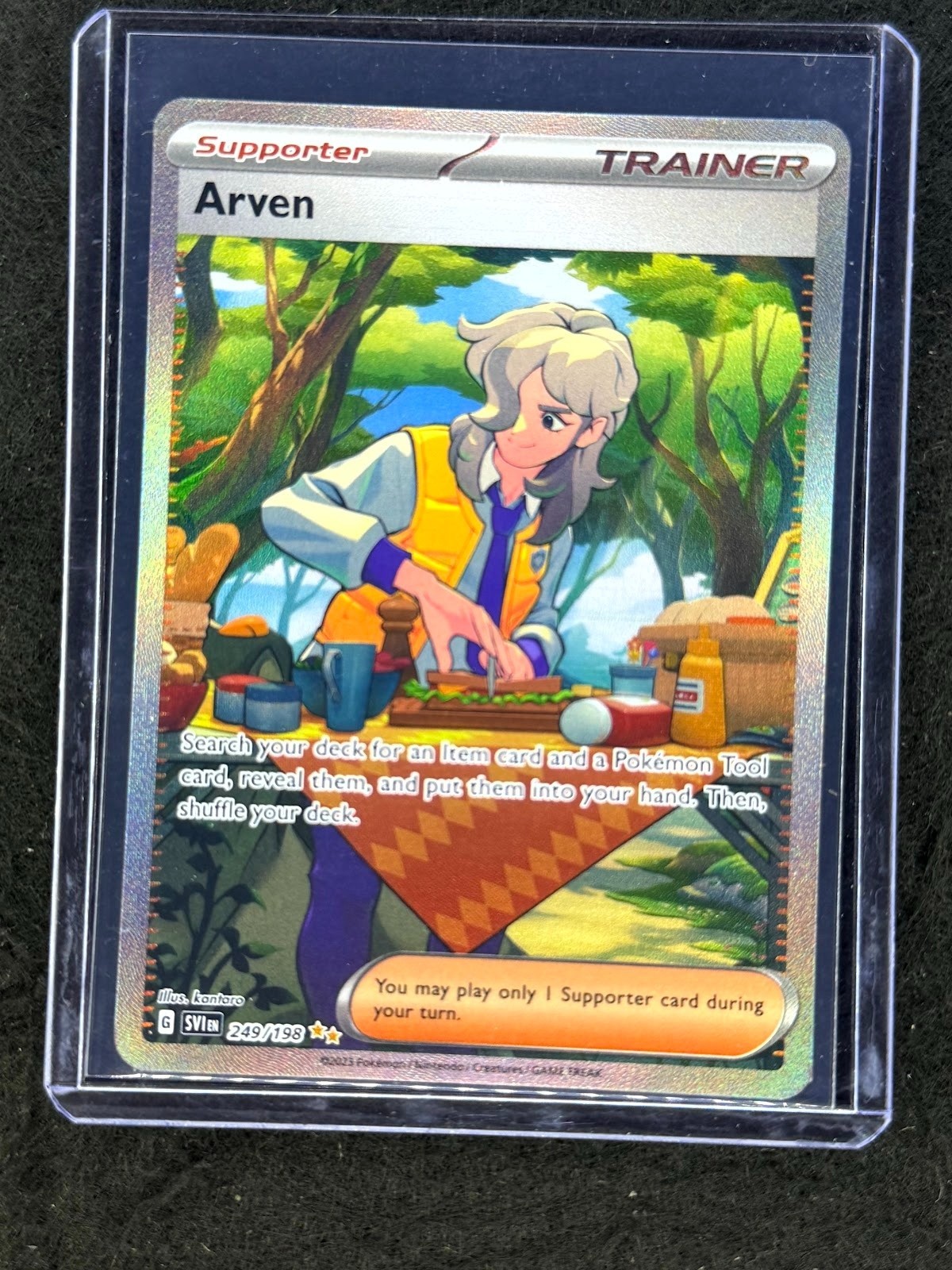 arven pokemon card 249 198 - 249/198 - Scarlet & Violet and put them in your hand Arven SIR - SVI 249/198