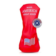 USA Driver Head Cover   Premium Leather, Iconic Red MAGA Hat Style   Trump-In...