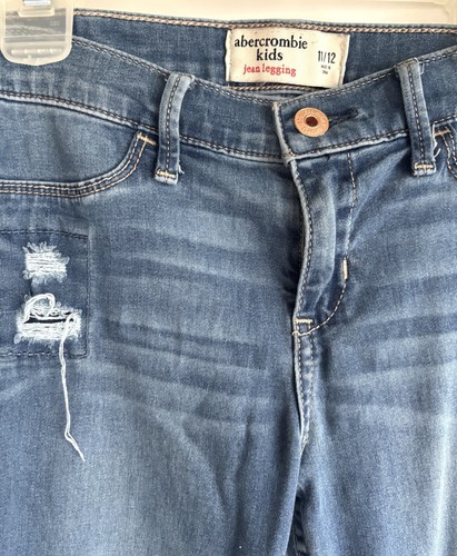 Abercrombie Kids Girls Jeans size 11/12 slim Pull-On Jean Leggings Pants Blue - Picture 2 of 3