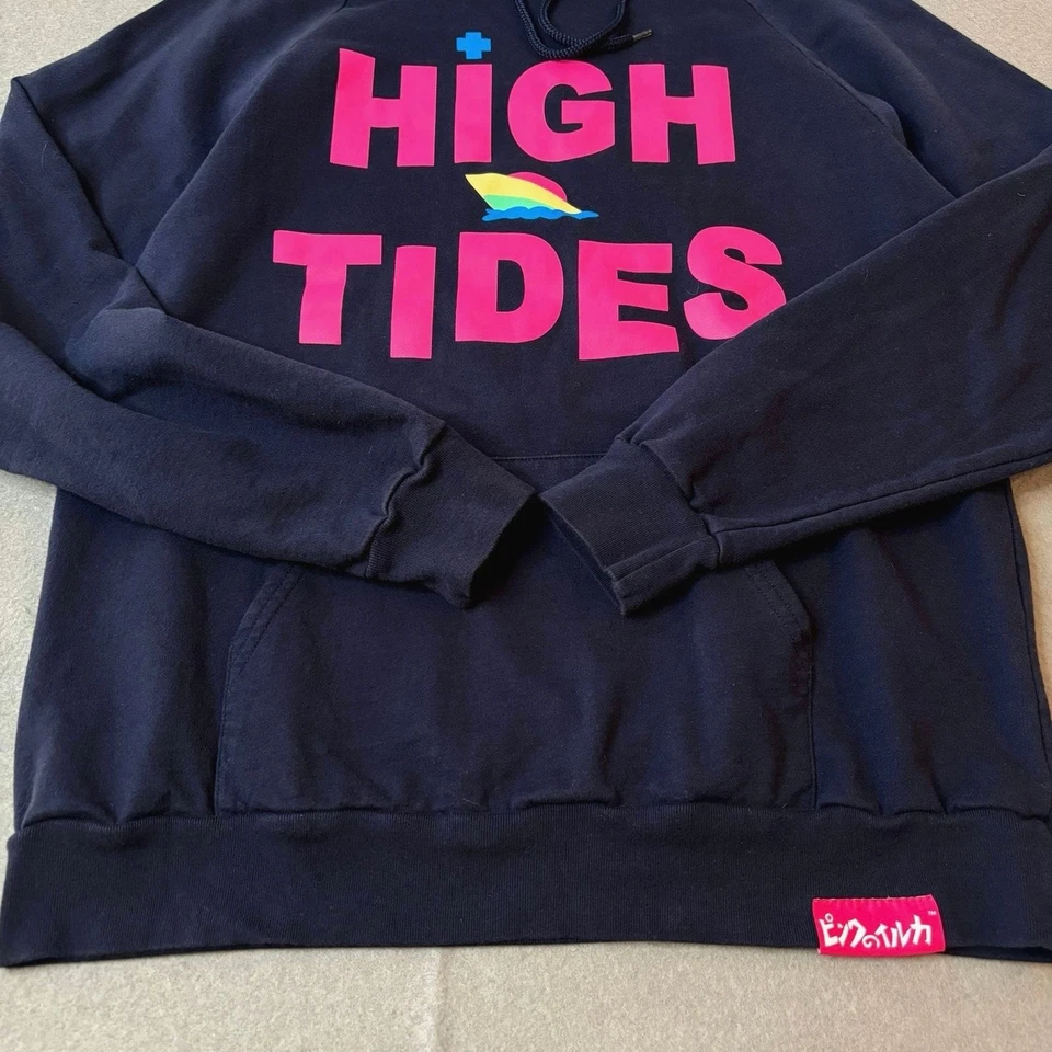 Sudadera con Capucha Pink Dolphin HIGH TIDES Para Hombre Talla GRANDE Azul 100% Algodón EE. UU. Foto 3 de 4