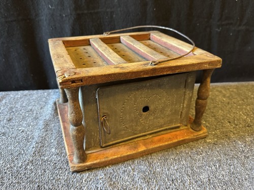 Antique Foot Warmer For Carriage Buggy Punched Heart Pattern