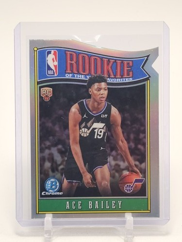 ACE BAILEY 2025-26 BOWMAN CHROME ROOKIE OF THE YEAR REFRACTOR DIE CUT JAZZ Q3714