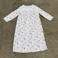 NWT Lanz of Salzburg Cotton Flannel RED Birds Branch Multi Nightgown Sz L