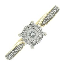 9ct Gold Diamond Engagement Ring 0.15ct