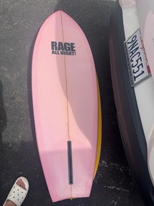 Pink Single Fin Custom Shortboard Surfboard 5'10" x 20" x 2 5/8"
