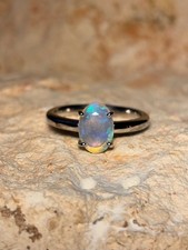 Opal Ring 925 Sterling Silver Dainty Opal Ring Fire Opal Ring Women Opal Jewelry