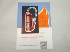 Infoblatt Prospekt Feuerwehr Kohlensäure Trockenfeuerlöscher Typ P 12 DDR