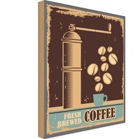 Holzschild 18X12 Cm Kaffee Coffee Fresh Brewed Essen Trinken Deko Geschenk Holz