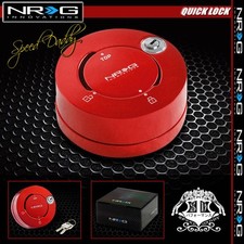 Nrg Thin Steering Wheel Short 6-hole Quick Release Lock W Key Adaptor Kit Red