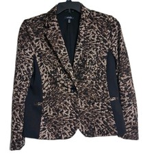 Women's Rafaella Petites Leopard Blazer Jacket Size 10P