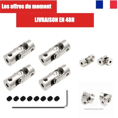 QWORK 4 Pack Joint d'Accouplement 3 mm Métal Universel Direction - Photo 1/4