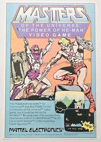 Master Of The Universe He-Man Intellivision Original 1983 Print Ad 6.25" X 9.25" - 第 1/1 張圖片