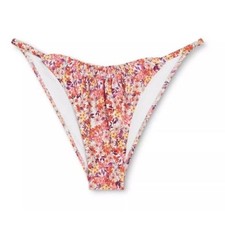 Shade  Shore LARGE Ruffled Floral Print High Leg Extra Cheeky Bikini Bottom