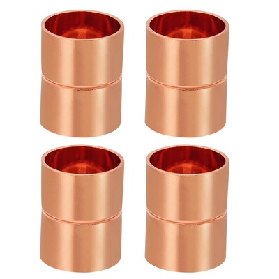 4Pcs 7/8 Inch ID Straight Copper Coupling Fittings Welding Joint for HVAC