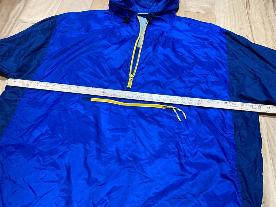 Chaqueta de Lluvia Rompevientos Pro Spirit DE COLECCIÓN 3XL Azul 1/2 Cremallera Bolsillo Cordones Foto 4 de 4