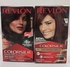 Lot of 2 Revlon Colorsilk Permanent Hair Dye 49, Auburn Brown Color