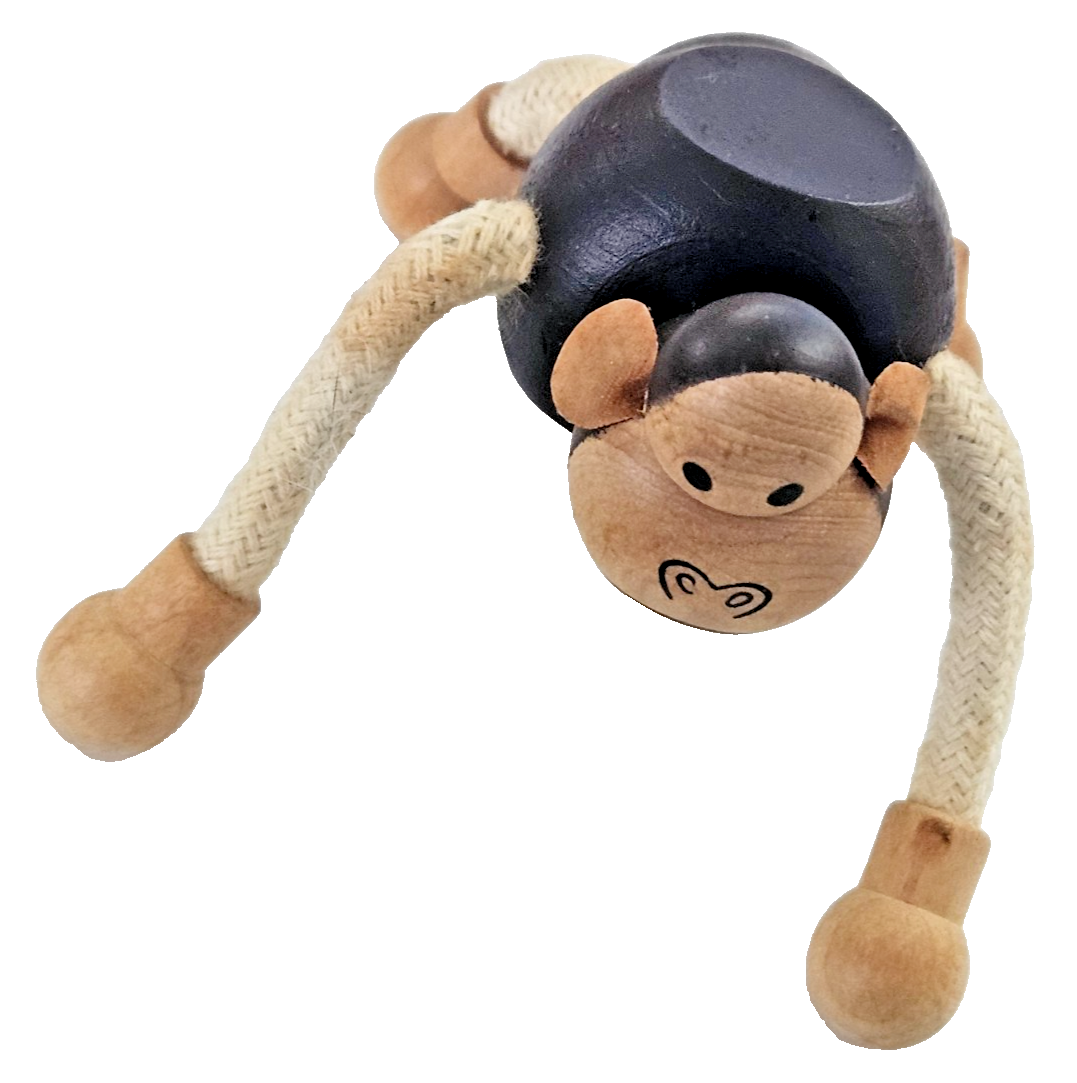 Panamalz Wooden Monkey Poseable Rope Limb Toy GA08 Hanging Monkey