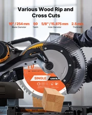 10 Inch Circular Saw Blade, 50 Teeth Wood Cutting Blade for Precision and Effici