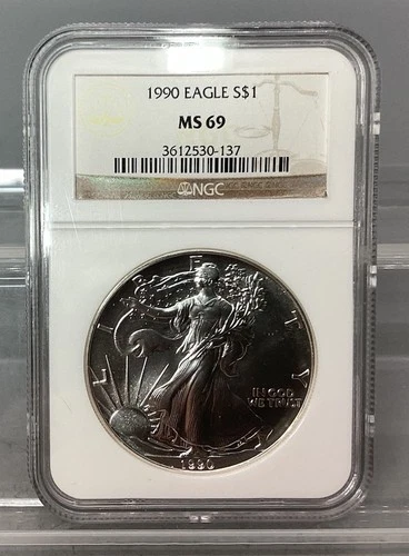 1990 American Silver Eagle - NGC - MS 69