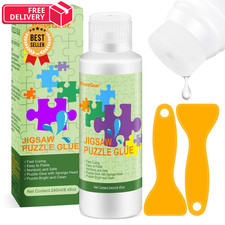 Updated Jigsaw Puzzle Glue with Applicator,Clear Clear or Transparent