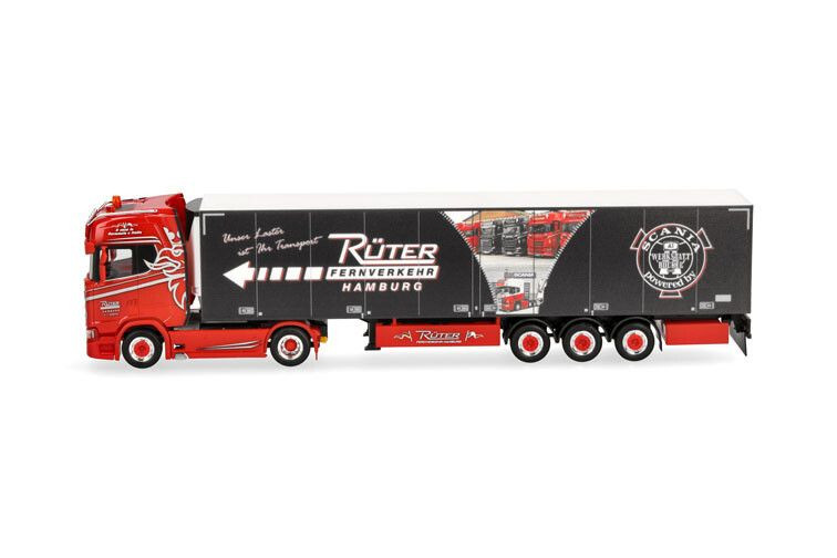 Miniature Scania CS 4x2 Herpa 1/87 remorque frigo Ruter haut de gamme