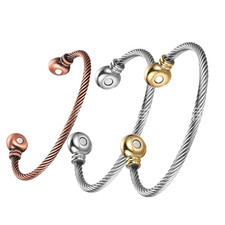 Pure Copper Magnetic Bracelet Bangle Arthritis Pain Relief Balance Energy Stress