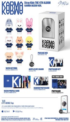 straykids スキズ　KARMA SKZOO キーリング コンプ　I104 Stray Kids KARMA 4th Album SKZOO Ver NFC+Keyring+Photocard+