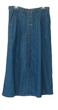 Vintage Lizwear Denim Midi Skirt Petite Size 14