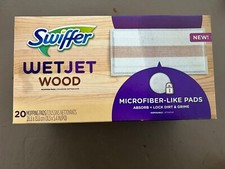 SWIFFER WETJET WOOD MICROFIBER-LIKE PADS - 20 MOPPING PADS -- NEW SEALED BOX