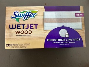 SWIFFER WETJET WOOD MICROFIBER-LIKE PADS - 20 MOPPING PADS -- NEW SEALED BOX