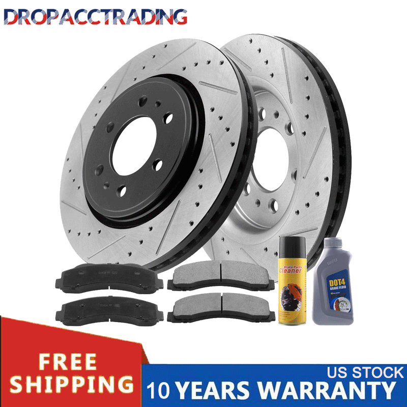 Detroit Axle - Brake Kit for 04-08 TL Drilled ＆ Slotted Brake Rotors 2004 2005 2006 2007 2008 Ceramic Brakes Pads Front and Rear Replaceme 並行輸入品 Brake Rotor Detroit Axle - Brake Kit For Lexus RX330 RX350 RX400h