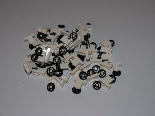 Lego 53 Stück Konsole mit Lenkrad Steuerrad Auto weiss 3829c01