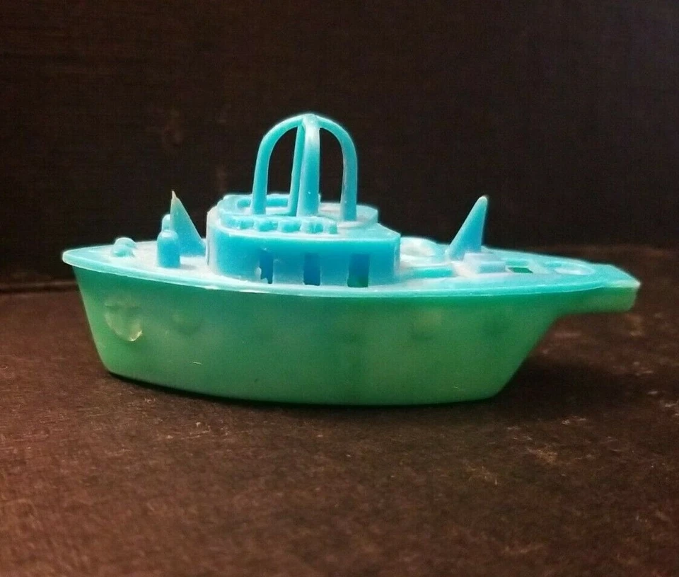 Silbato de barco de juguete de plástico vintage años 50 3 3/8" Hong Kong ~ Ray Rohr Cosmic Arti Foto 3 de 4