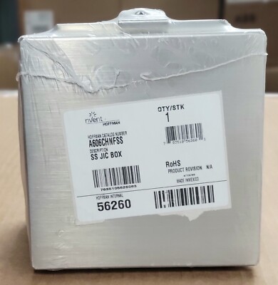 HOFFMAN A606CHNFSS 6X6X4 JUCTION BOX 304 STAINLESS CONTINOUS HINGE WITH CLAMP