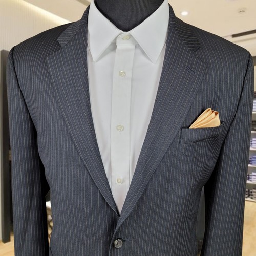 RALPH LAUREN Mens Suit Gray Stripe 2 Piece 44L Pants 37 x 31 Blazer Sport Coat - Picture 4 of 21