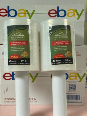 2-PACK Industrial 80 gauge Stretch Wrap Film 80 Gauge x x 1000ft -FREE  SHIP