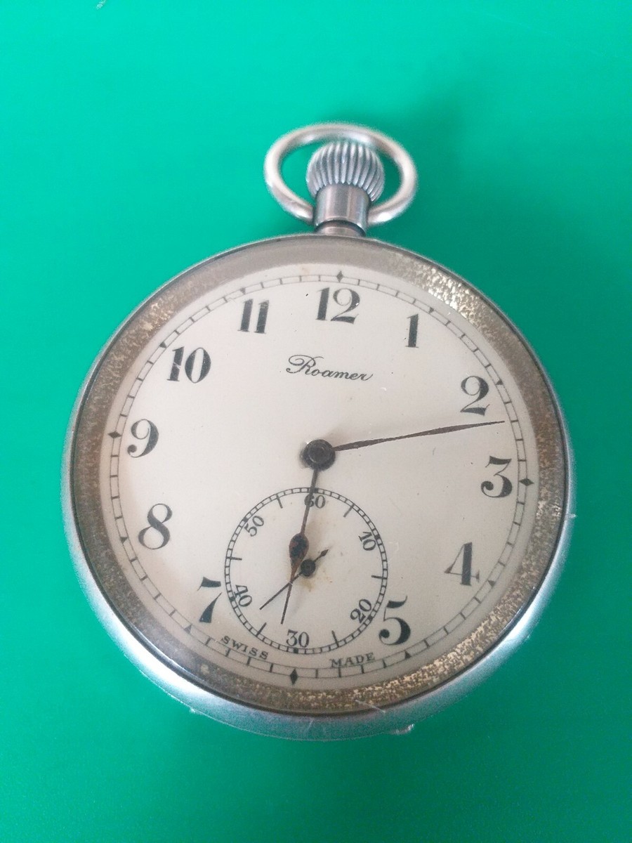 VINTAGE GENTS ROAMER 13 JEWELS SWISS MADE POCKET GWO