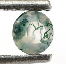 Natural Moss Agate Faceted Cut Round 4x4x3mm Calibrated Loose Gemstone 0.40 Ct.