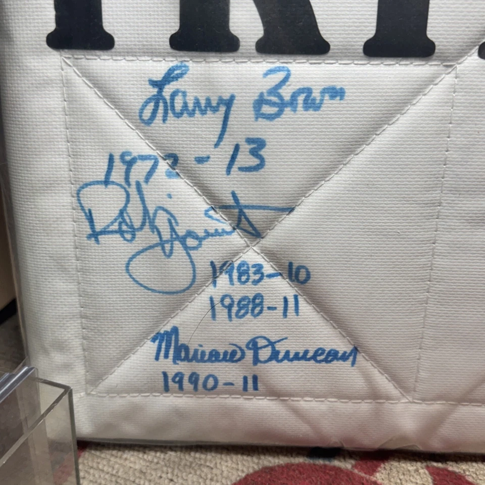 MLB Multi-signed Base Musial Moon Bowa Yount Unser Duncan Triples Stats- JSA - Image 4 of 4