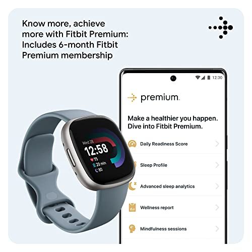 Fitbit Versa 4 Fitness Smartwatch – Platinum / FB523SRAG-US - Picture 4 of 7