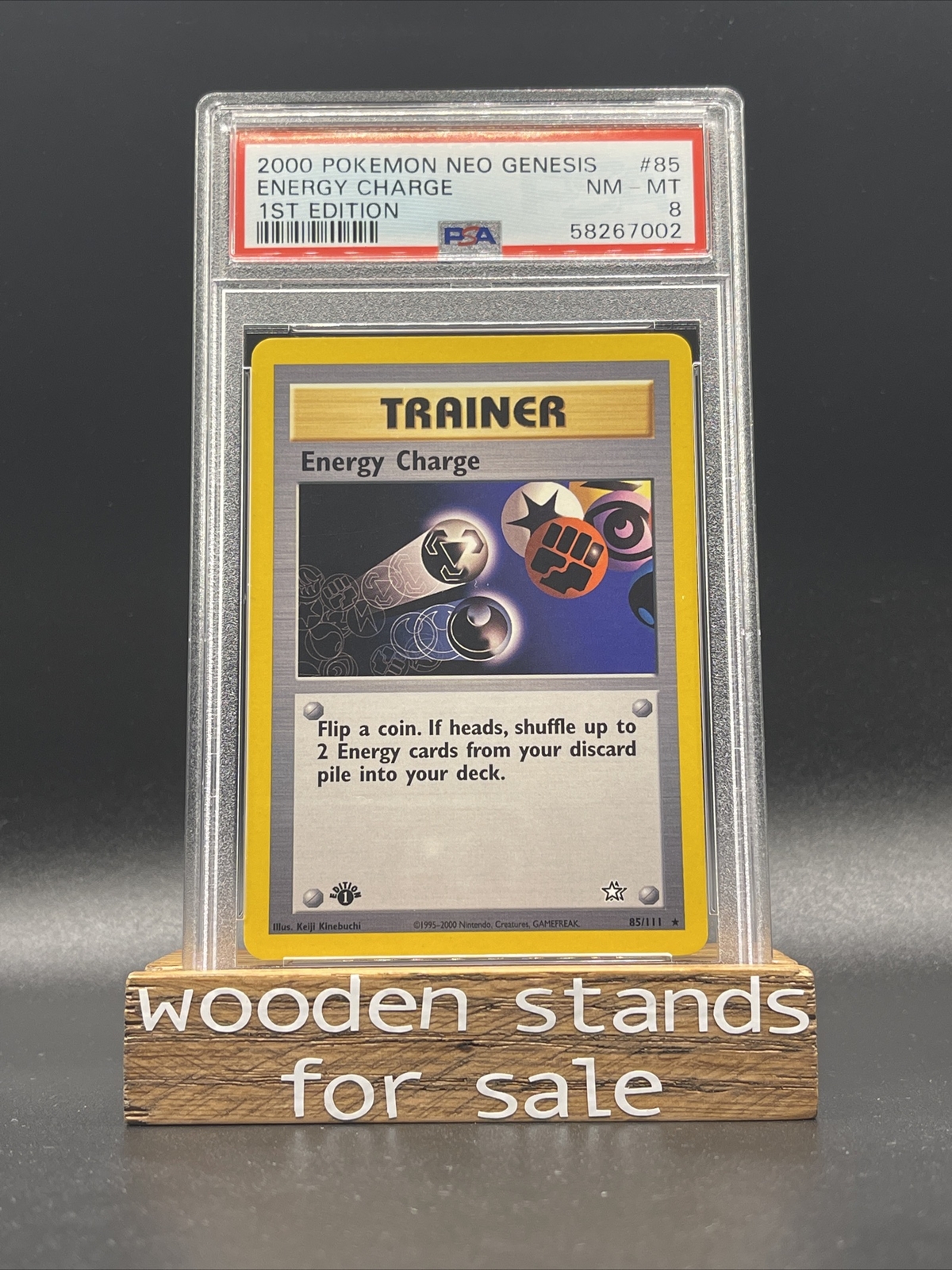 PSA 8 Trainer Energy Charge 85/111 1st Edition NM Neo Genesis Rare