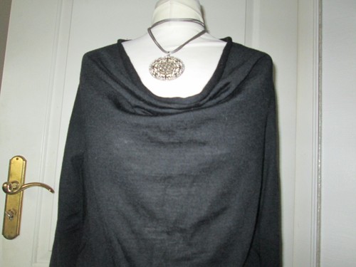 jerseykleid hängerchen zart langarm wasserfall ausschn. PART TWO 38-40 S schwarz - Bild 11 von 12