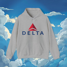 Delta Airlines Sport Grey Color Hoodie Sweatshirt Sizes S M L XL 2XL 3XL