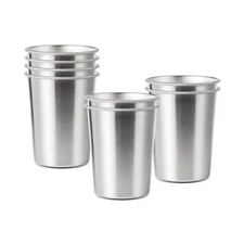 8 Pack 6oz Stainless Steel Drinking Glasses Stackable Cup for Travel Camping