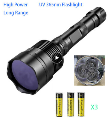 High Power 40W UV 365nm LED 70 Feet Long Range Beam LED Flashlight With Filter