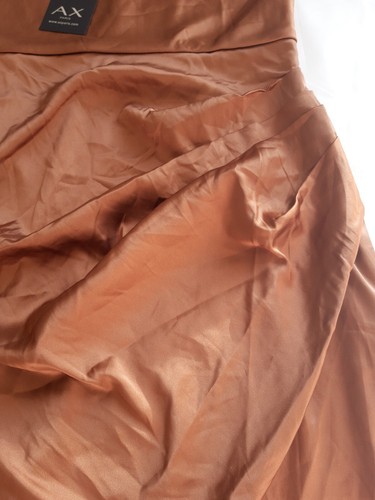 AX Paris Ladies Dress. Satin Bronze Wrap Skirt. Strappy Top Size 12 - Picture 3 of 8